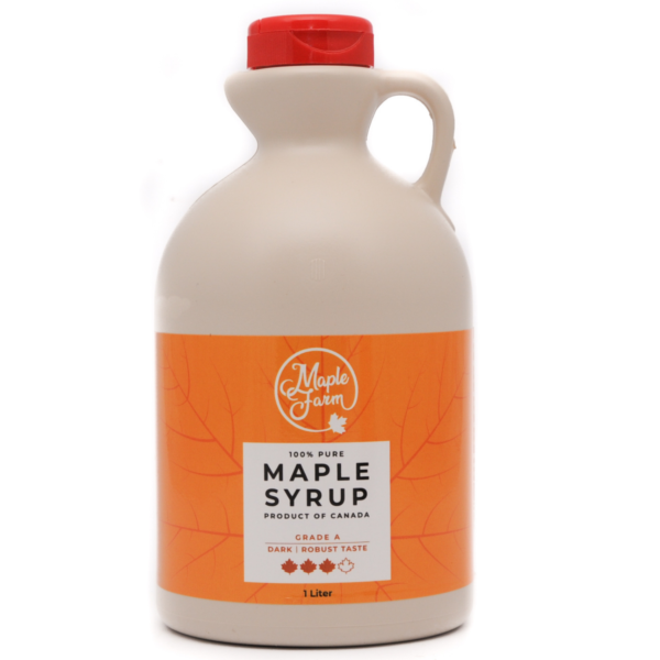 Puro Sciroppo d'acero - Grade A - Dark Color - Robust taste - Caraffa da 1L (1,32Kg)