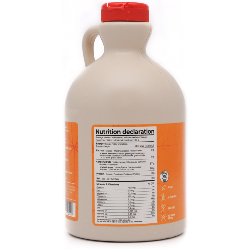 Puro Sciroppo d'acero - Grade A - Amber Color - Rich taste - Caraffa da 4L (5,20Kg) - immagine 3