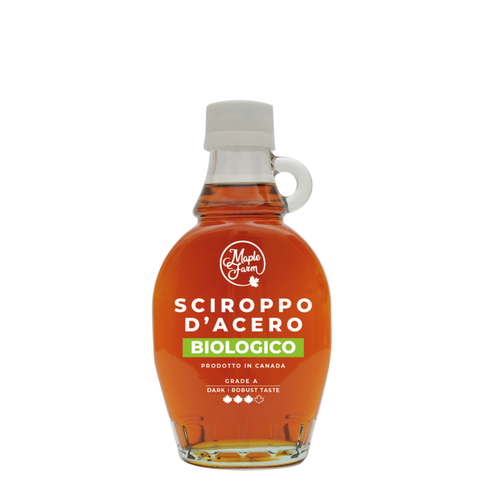 Puro Sciroppo d'acero - Grade A - BIO - Dark Color - Robust taste - Bottiglia da 189ml (250g)