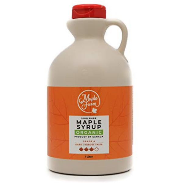 Puro Sciroppo d'acero - Grade A - BIO - Dark Color - Robust taste - Caraffa da 1L (1,32Kg)