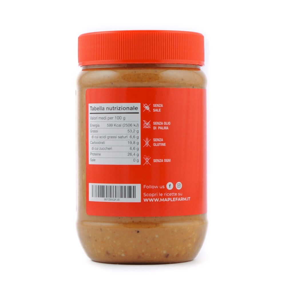 Puro Burro d'arachidi croccante (CRUNCHY) - Vaso da 500g - immagine 3