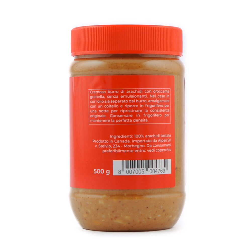 Puro Burro d'arachidi croccante (CRUNCHY) - Vaso da 500g - immagine 2