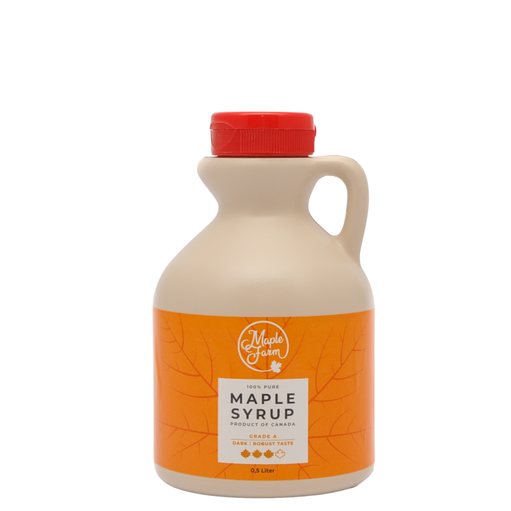Puro Sciroppo d'acero - Grade A - Dark Color - Robust taste - Caraffa da 500ml (660g)