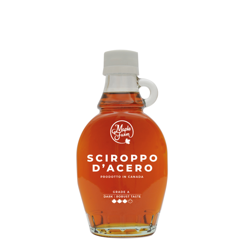Puro Sciroppo d'acero - Grade A - Dark Color - Robust taste - Bottiglia da 189ml (250g)