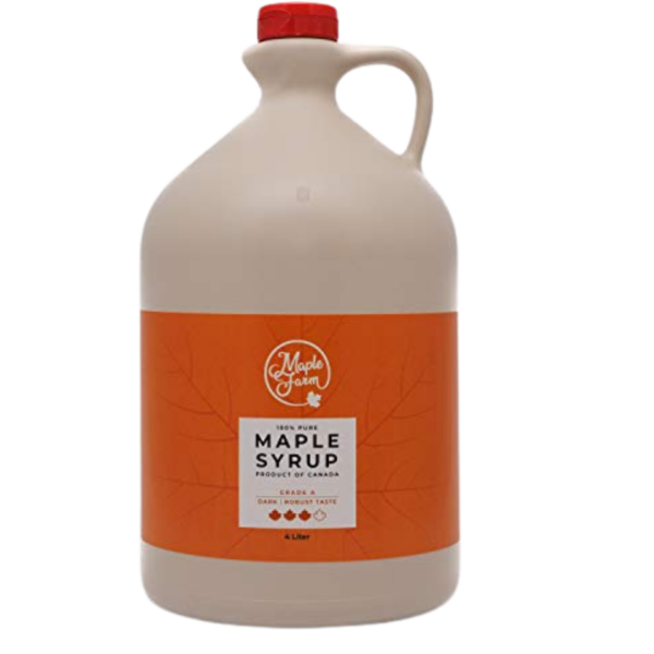 Puro Sciroppo d'acero - Grade A - Dark Color - Robust taste - Caraffa da 4L (5,20Kg)