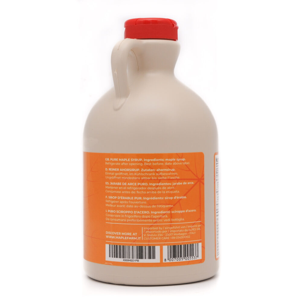 Puro Sciroppo d'acero - Grade A - Dark Color - Robust taste - Caraffa da 1L (1,32Kg) - immagine 2