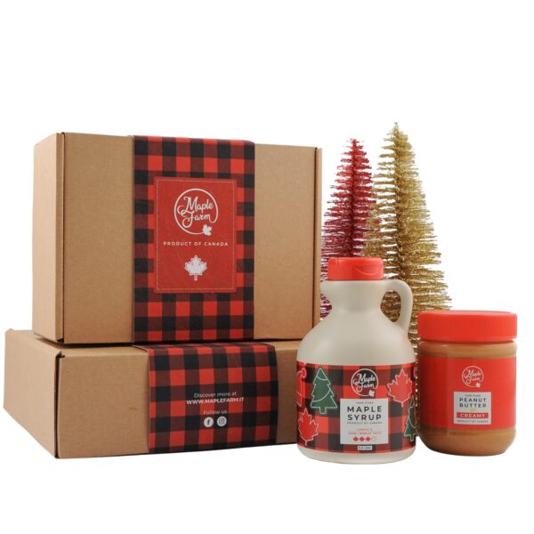 Confezione regalo santa's Hat - Sciroppo d'acero Limited edition Natale 2021 e Burro di arachidi cremoso