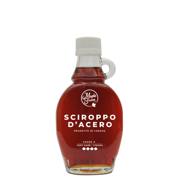 Puro Sciroppo d'acero - Grade A - Very Dark Color- Strong taste - Bottiglia da 189ml (250g)