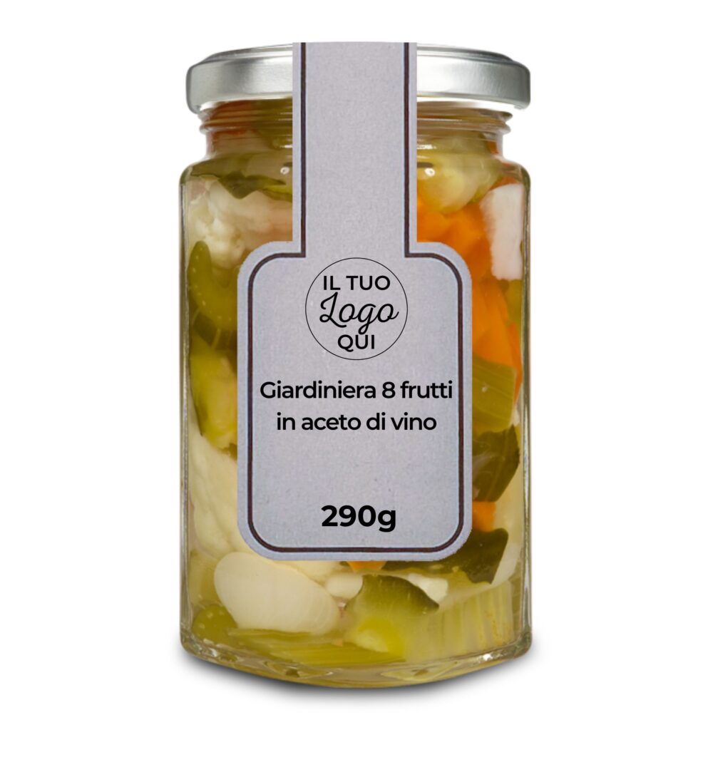Giardiniera 8 frutti in aceto di vino delicato - Vasetto da 290g
