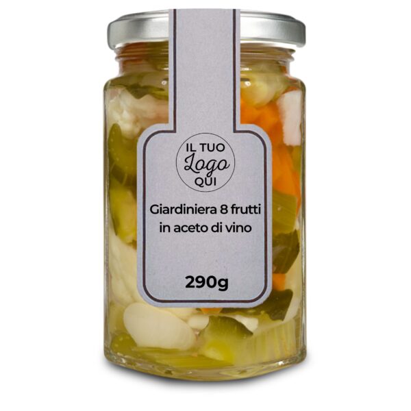 Giardiniera 8 frutti in aceto di vino delicato - Vasetto da 290g