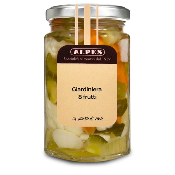 Giardiniera 8 frutti in aceto di vino delicato - Vasetto da 290g