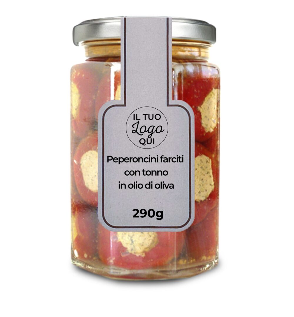 Peperoncini farciti con tonno in olio di oliva - Vasetto da 290g