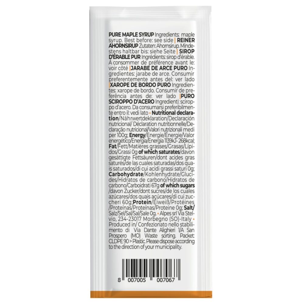 MapleFarm - bustina monodose sciroppo d'acero ingredienti